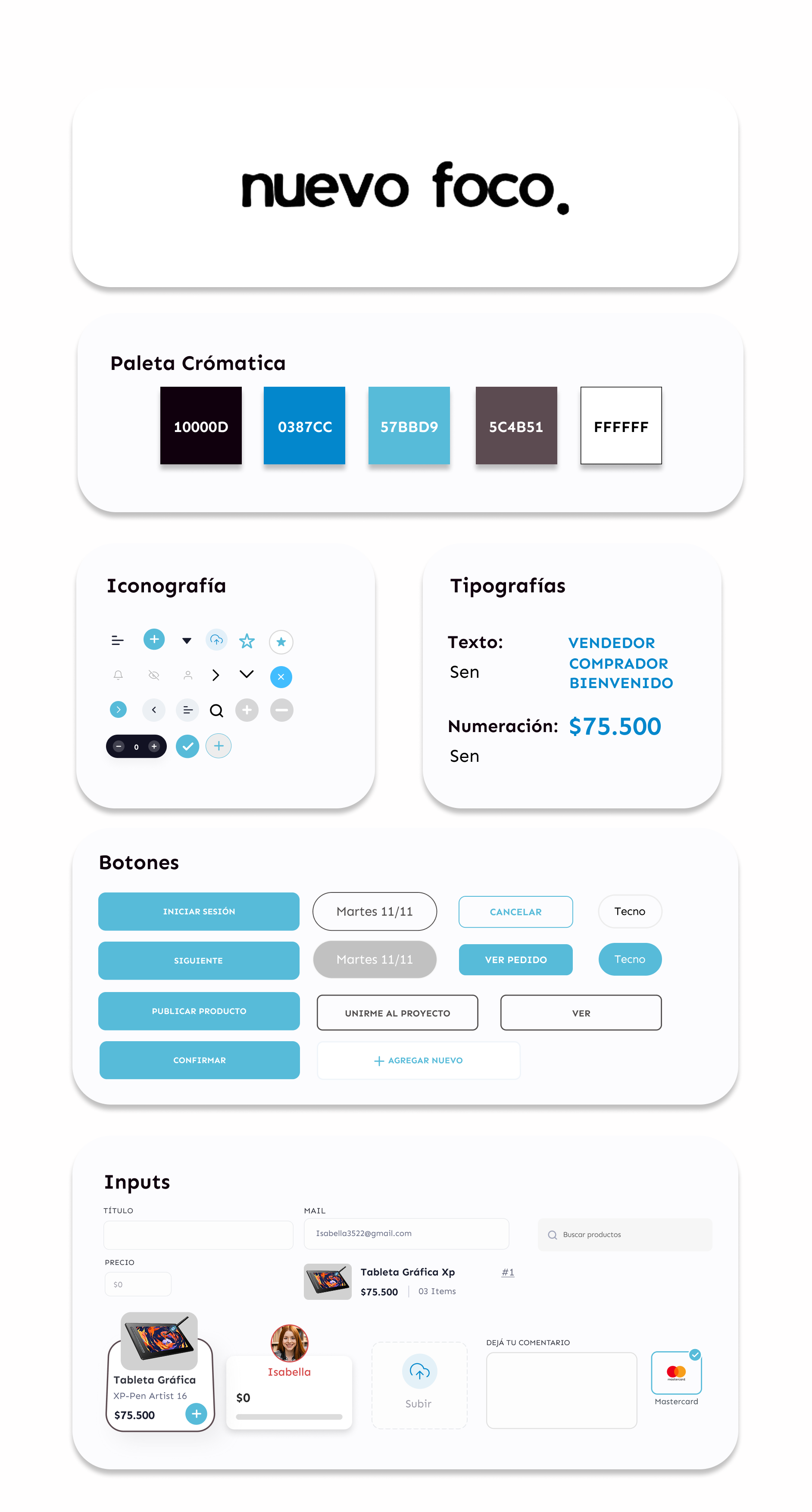 Vista del Design System del proyecto